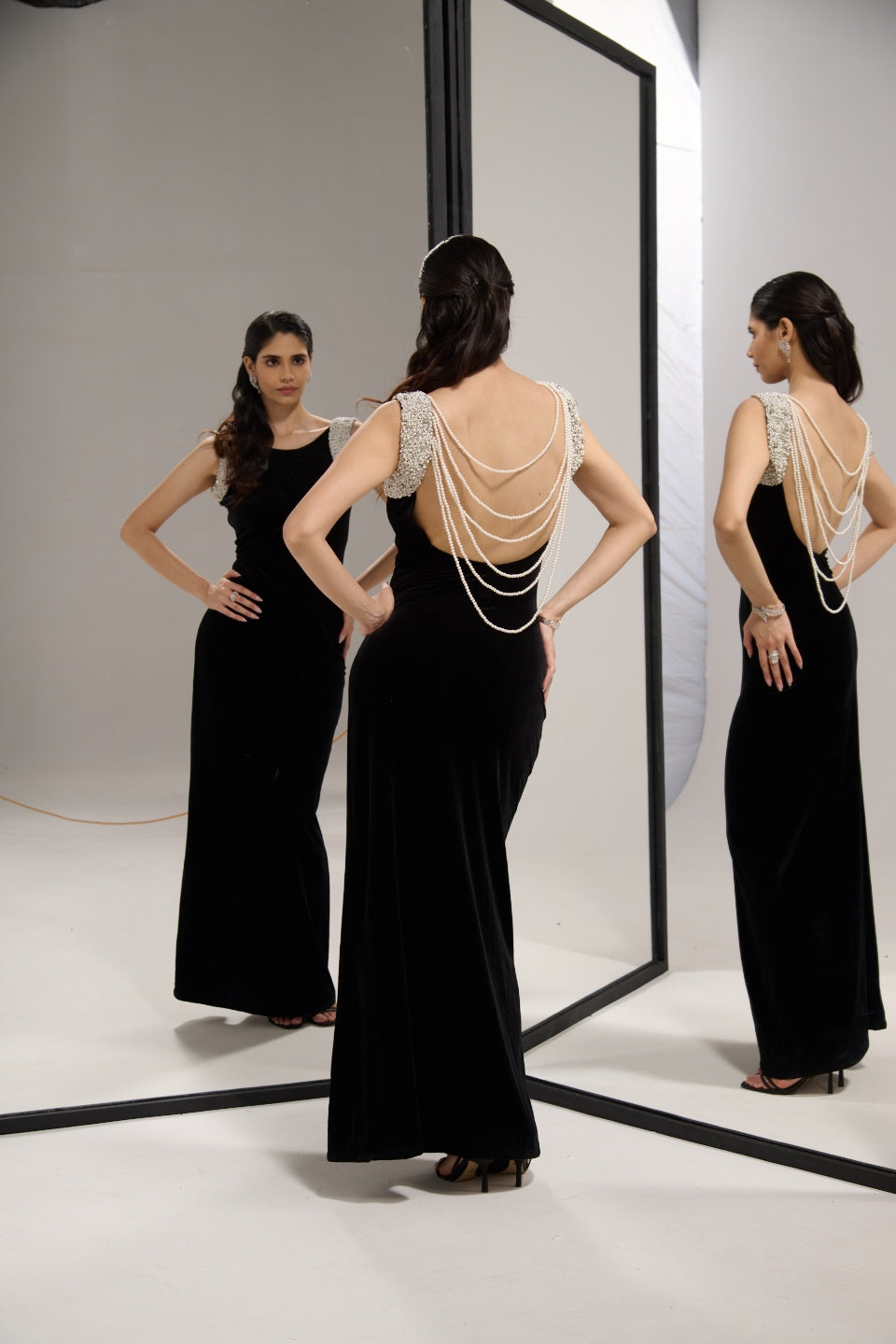 Black perl Gown