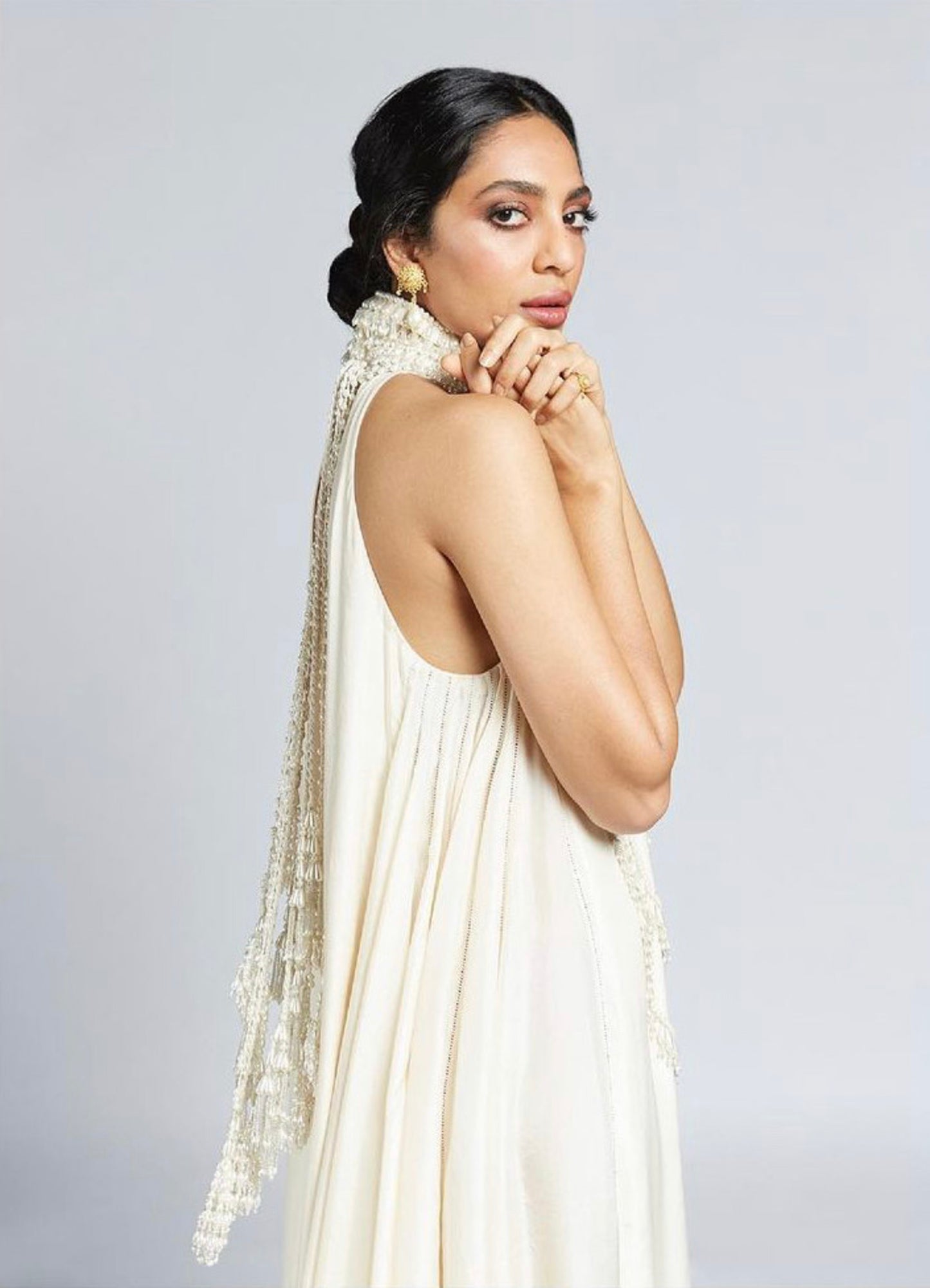 Sobhita Dhulipala in White Embroidered Gown