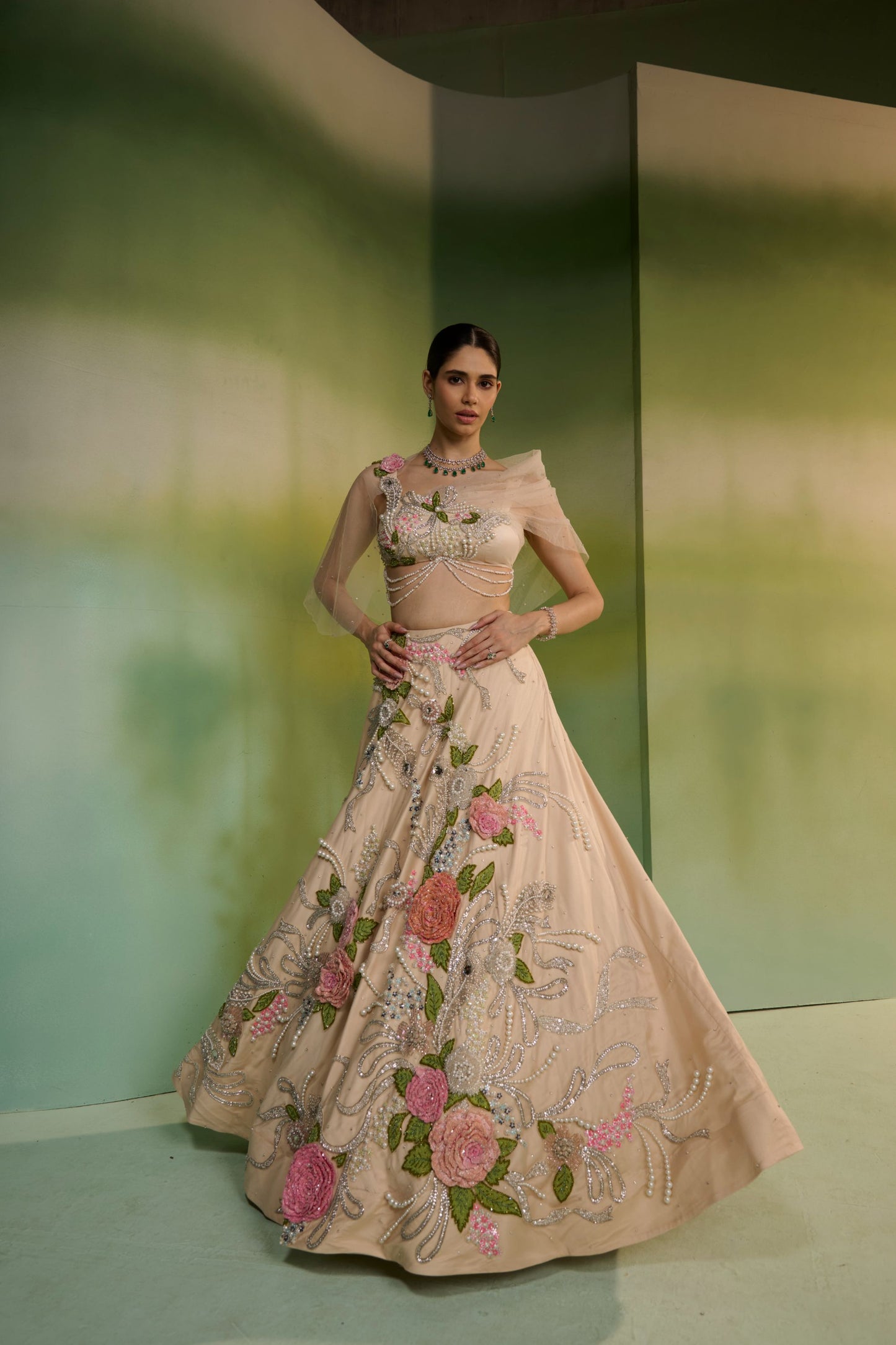 Rose lehenga