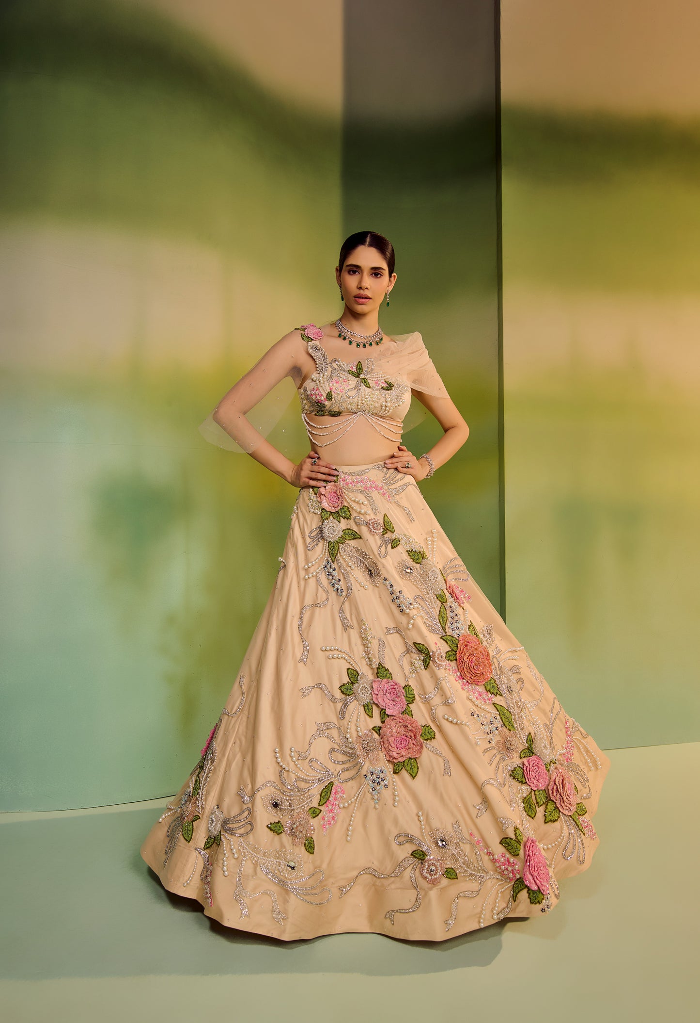 Rose lehenga