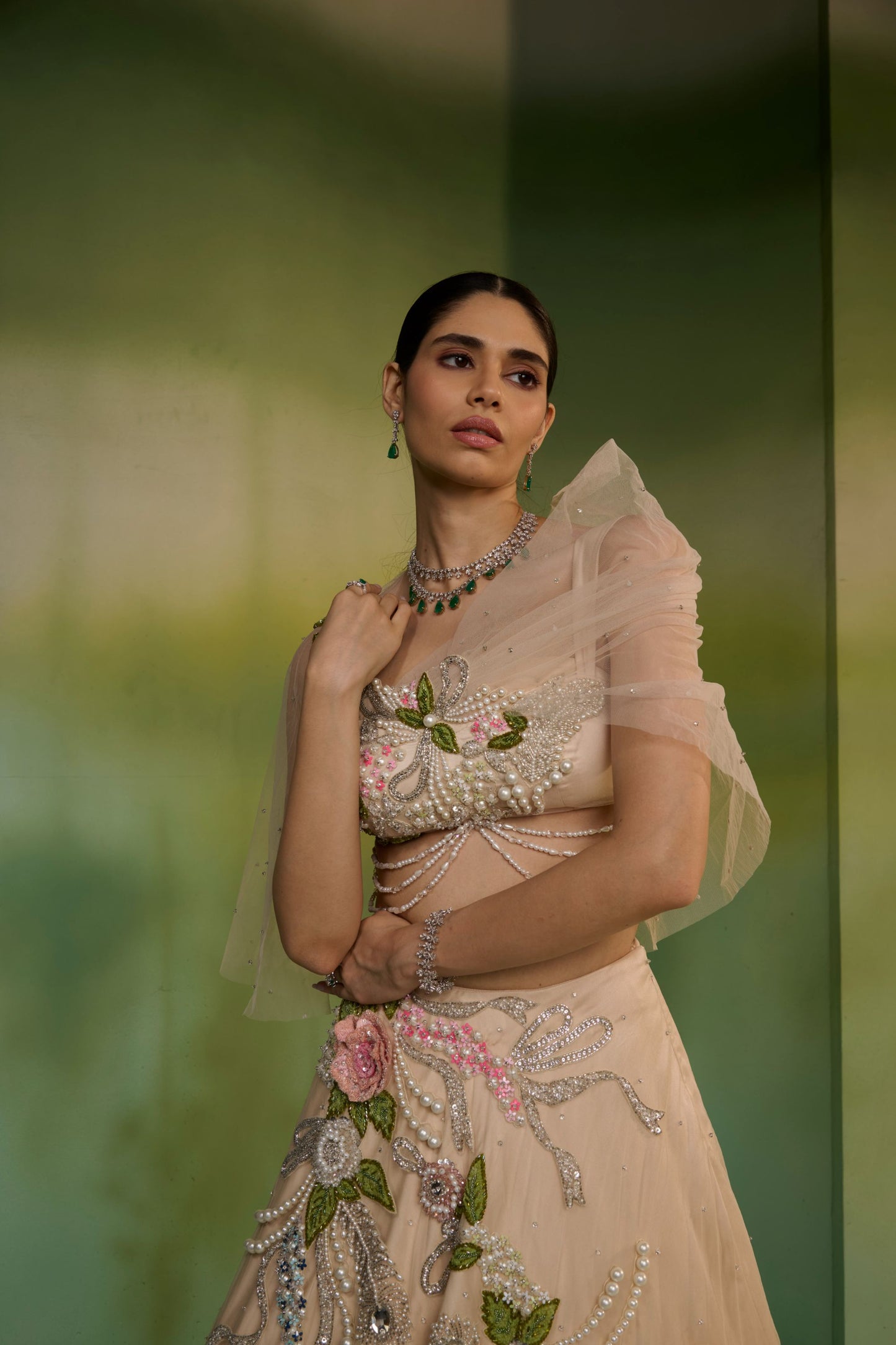 Rose lehenga