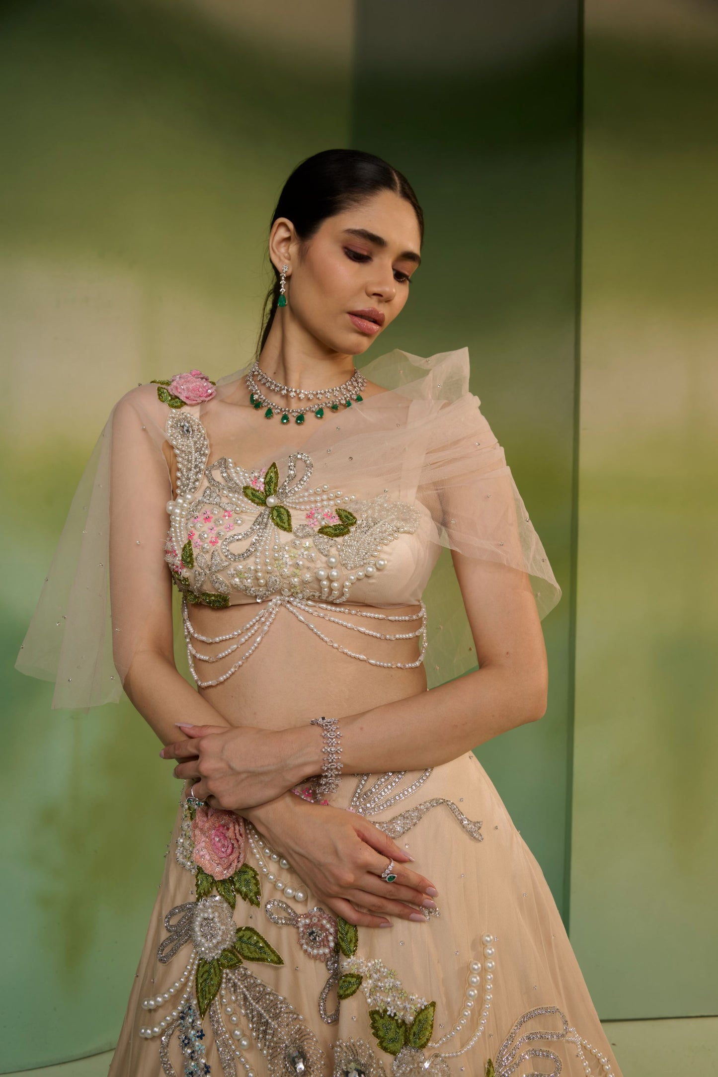 Rose lehenga