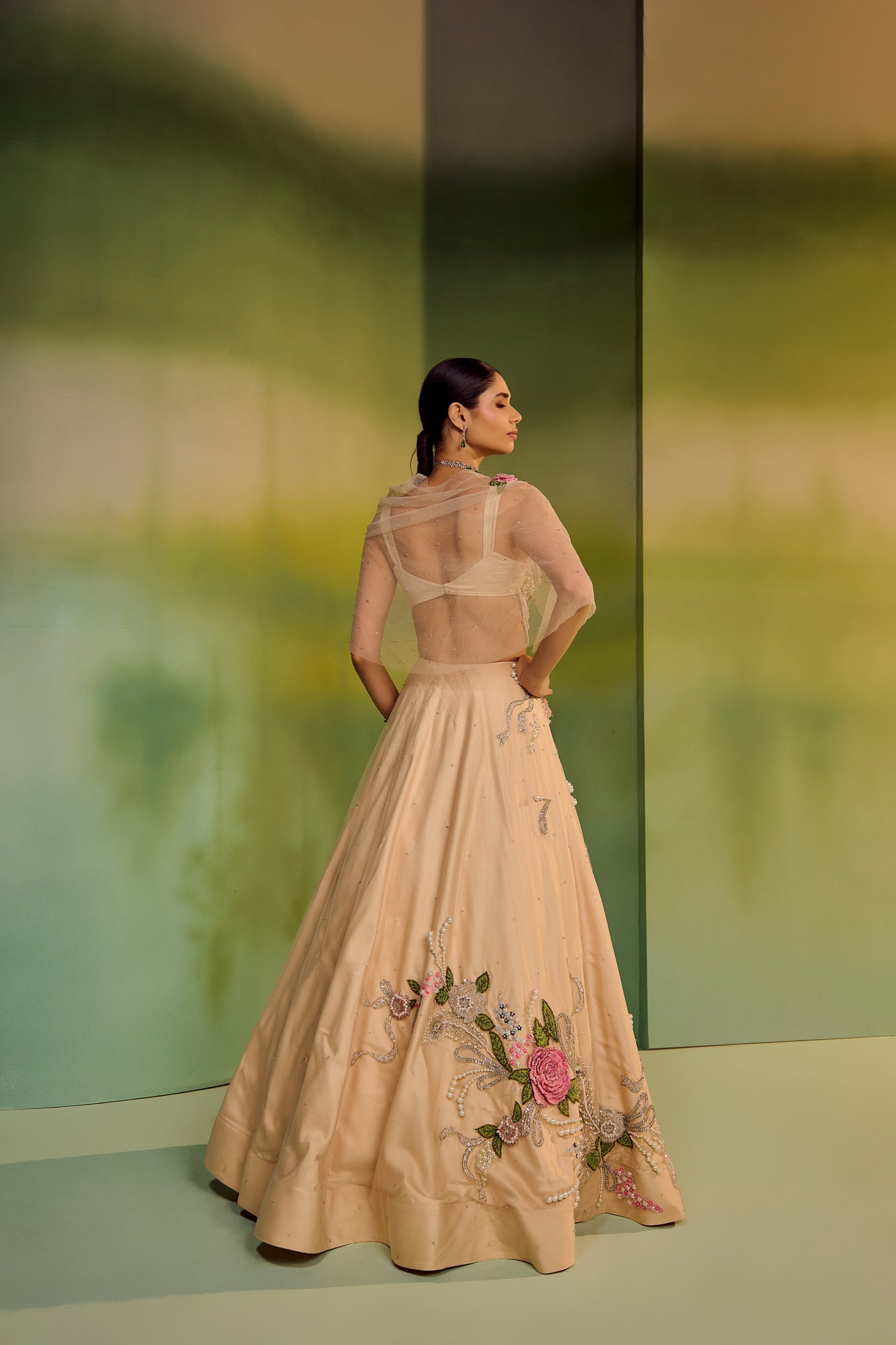 Rose lehenga