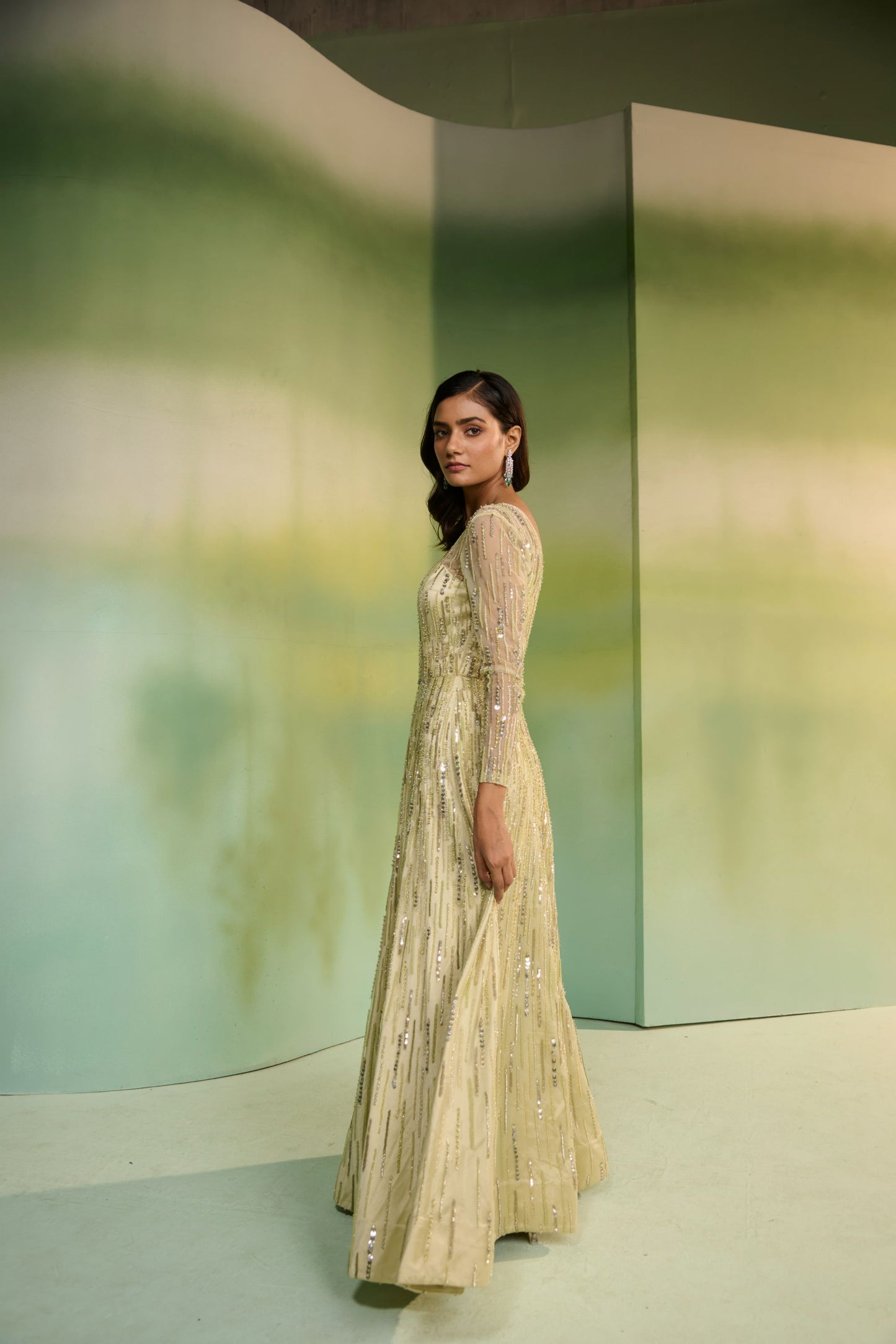 Green gown + cape