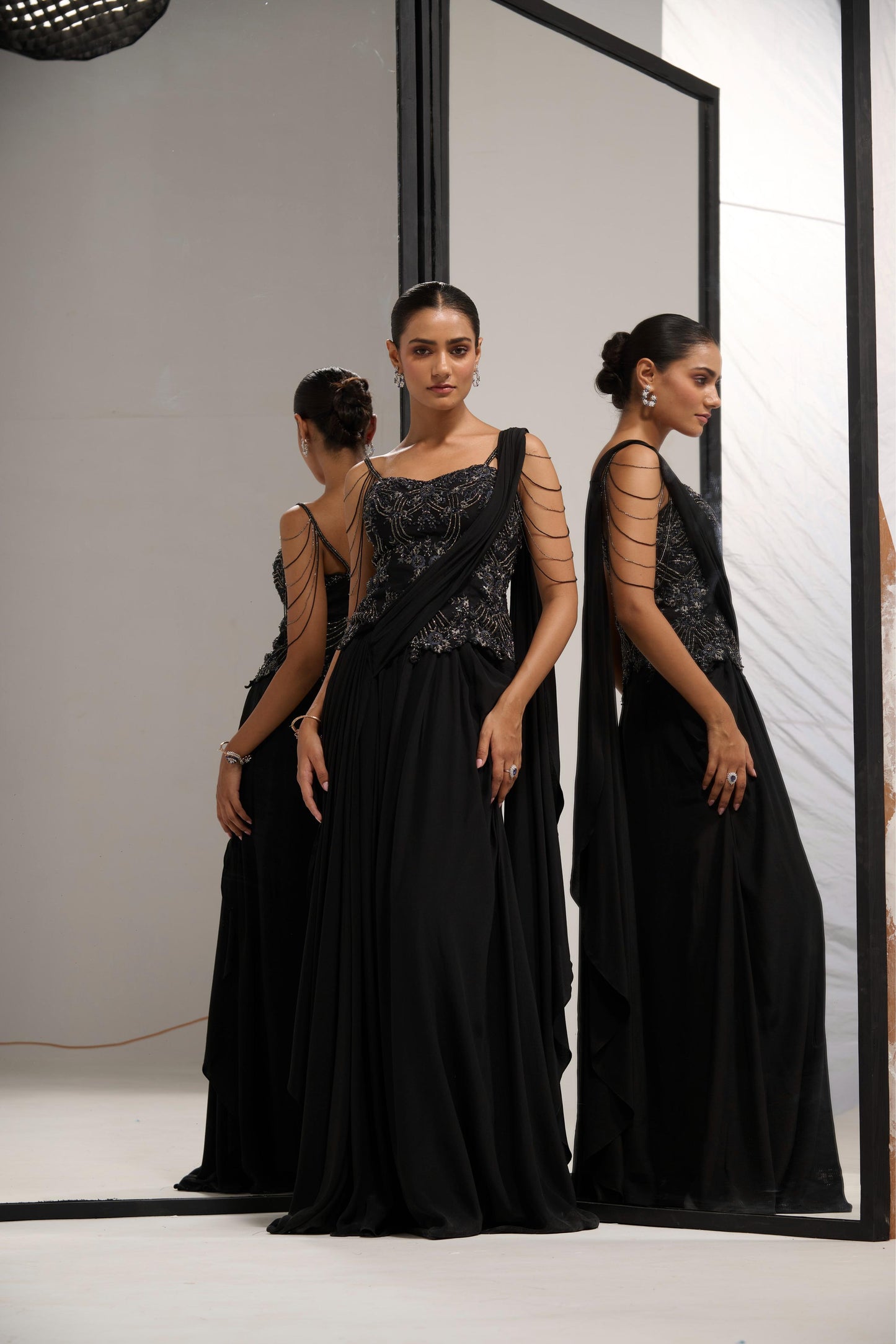 Black Corset saree