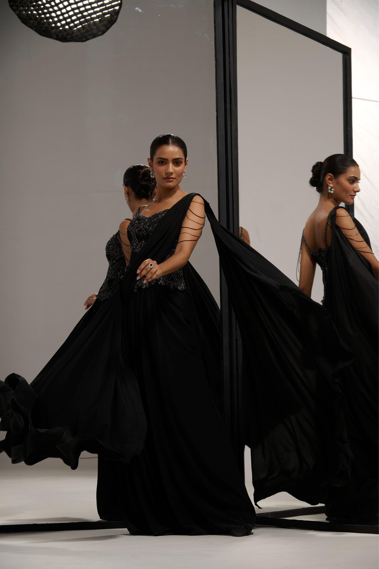 Black Corset saree