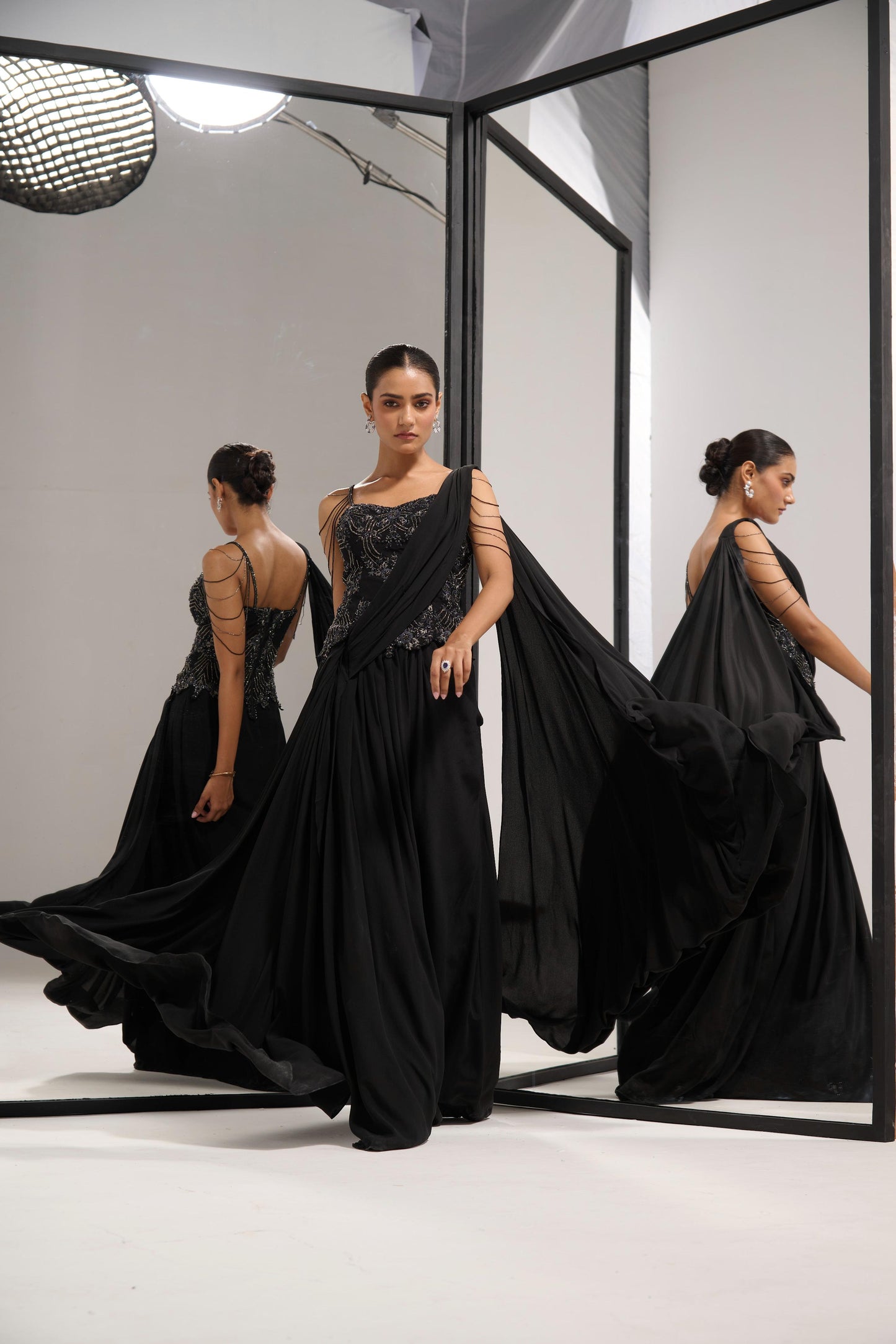 Black Corset saree