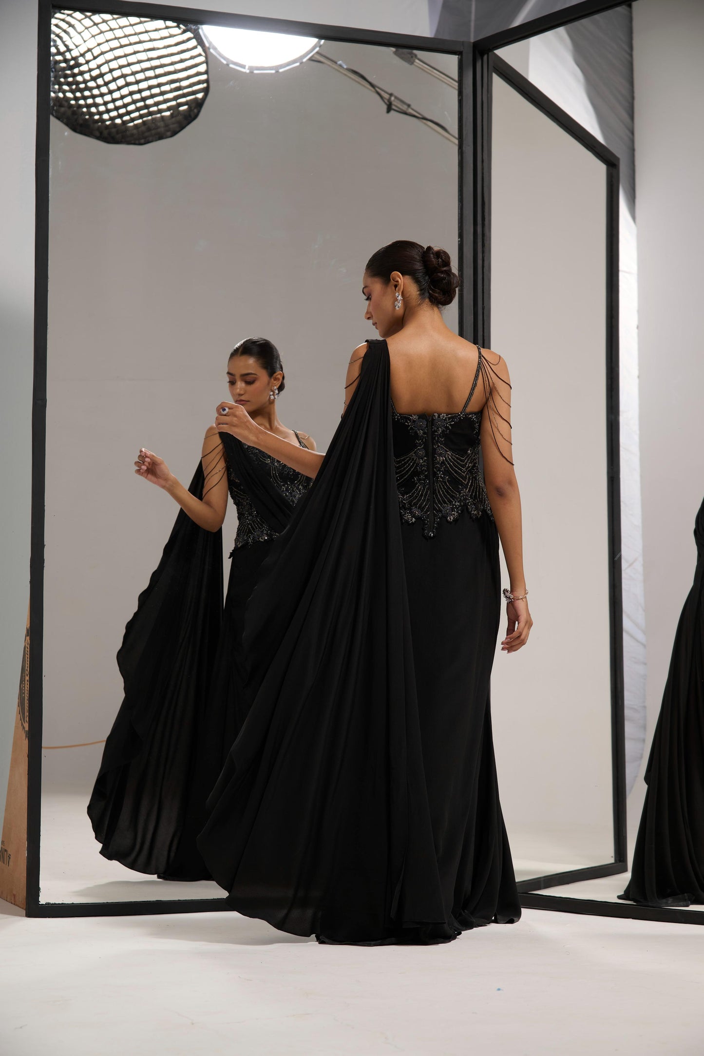 Black Corset saree