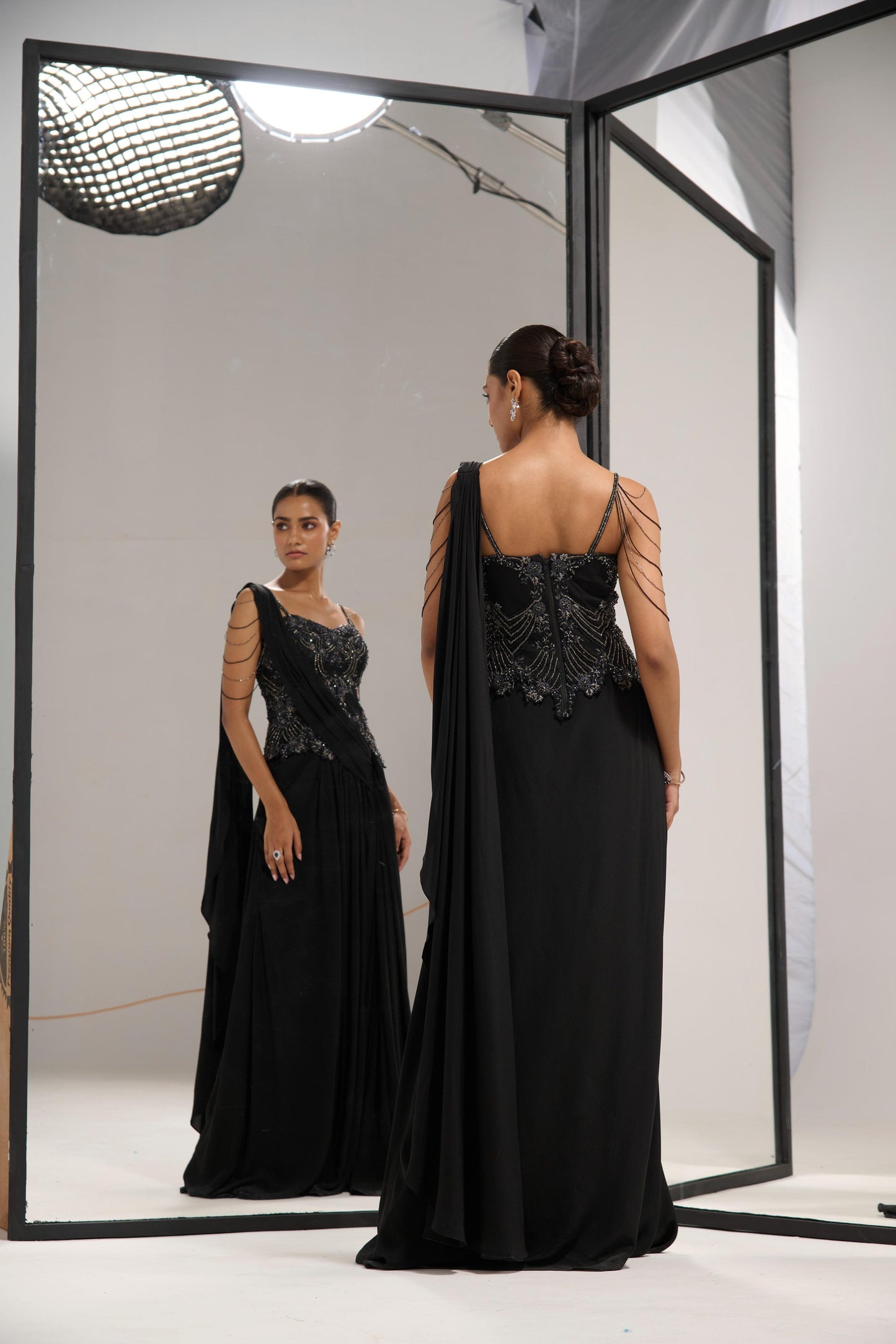 Black Corset saree