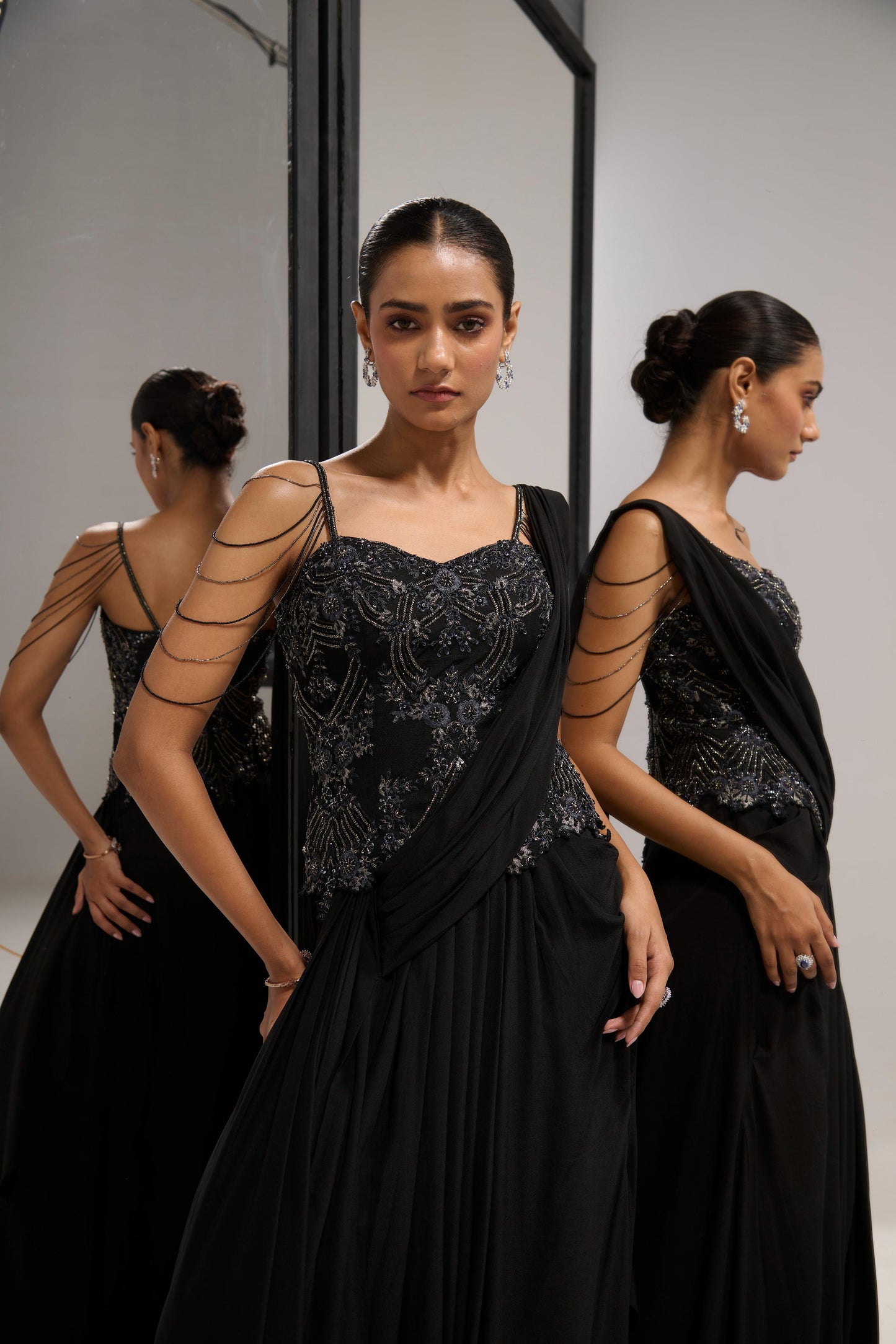 Black Corset saree
