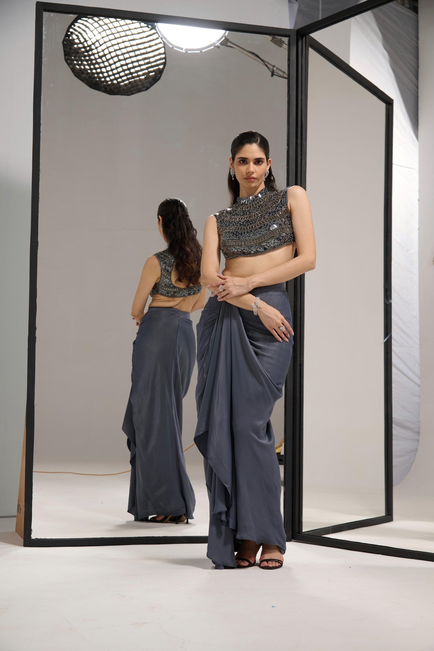 Draped skirt + blouse