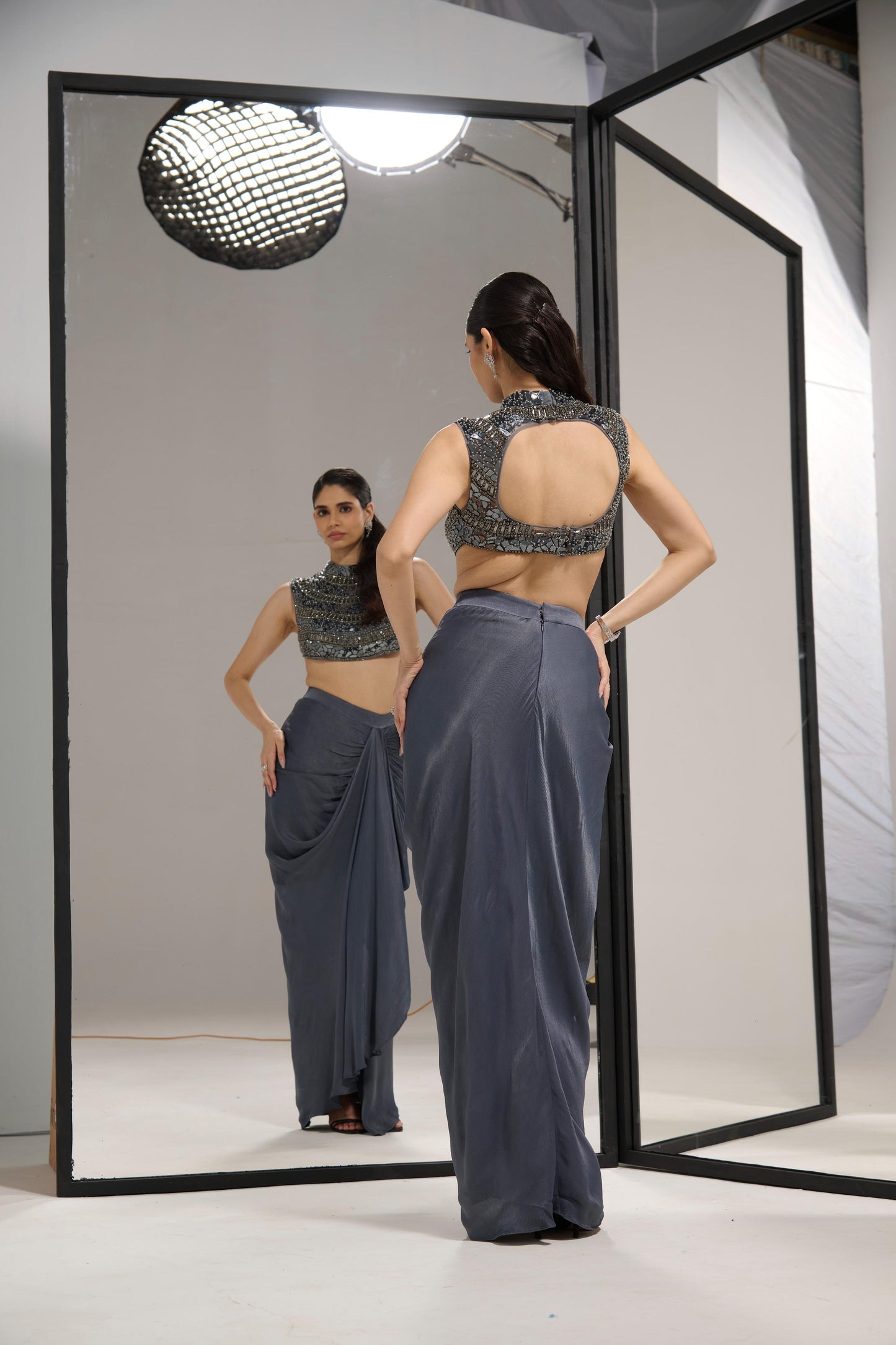 Draped skirt + blouse
