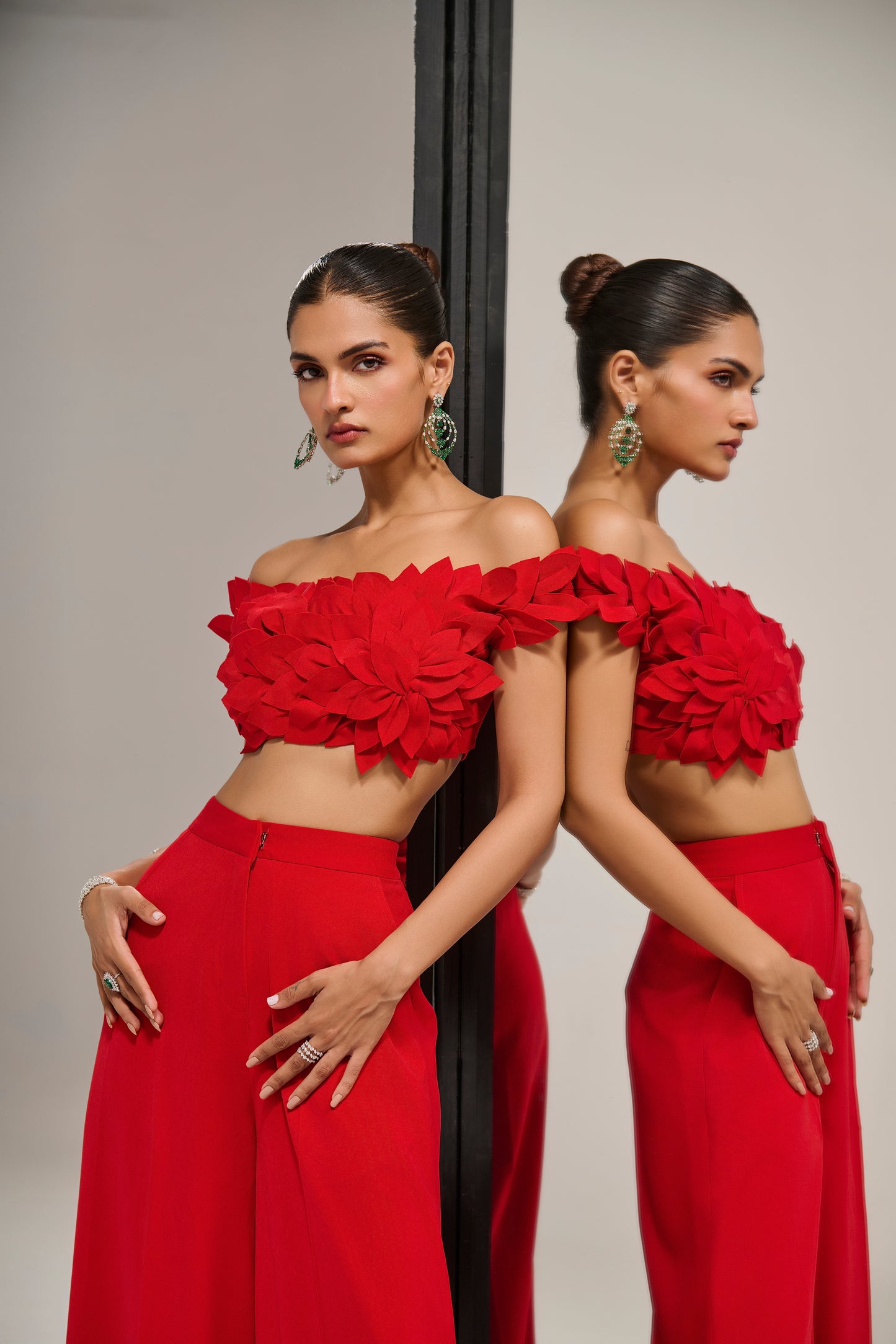 Red leaf co-ord set
