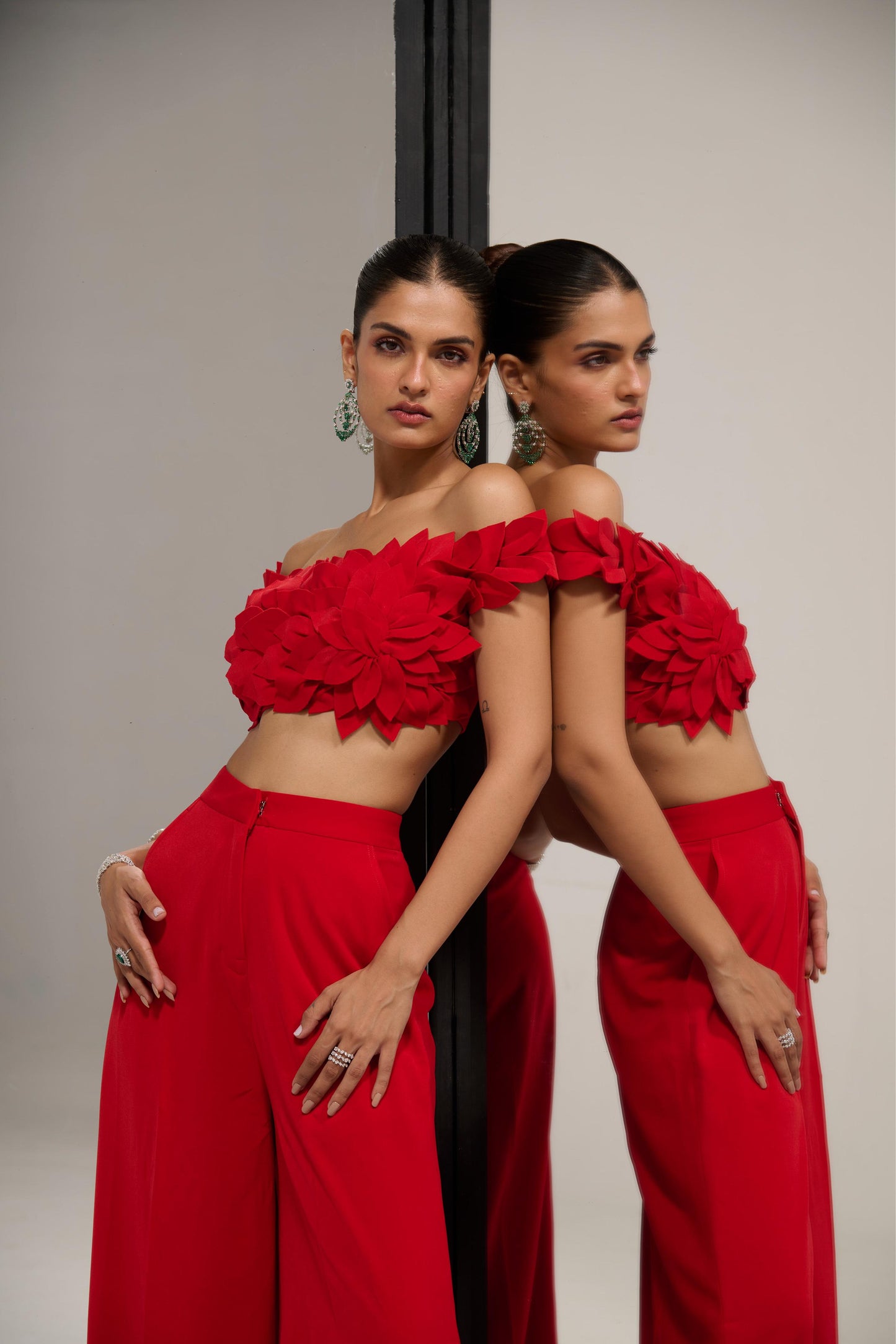 Red leaf co-ord set