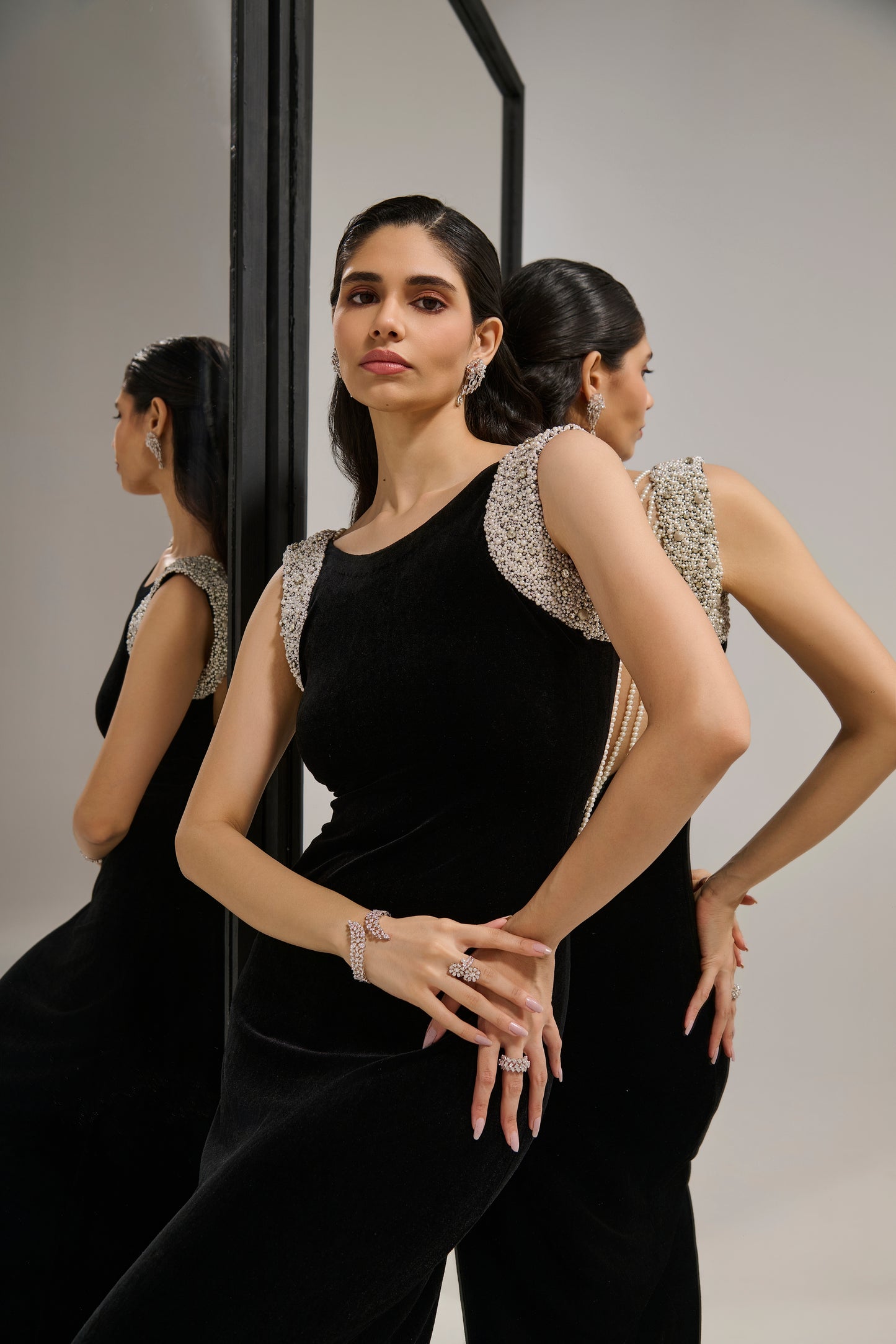 Black perl Gown