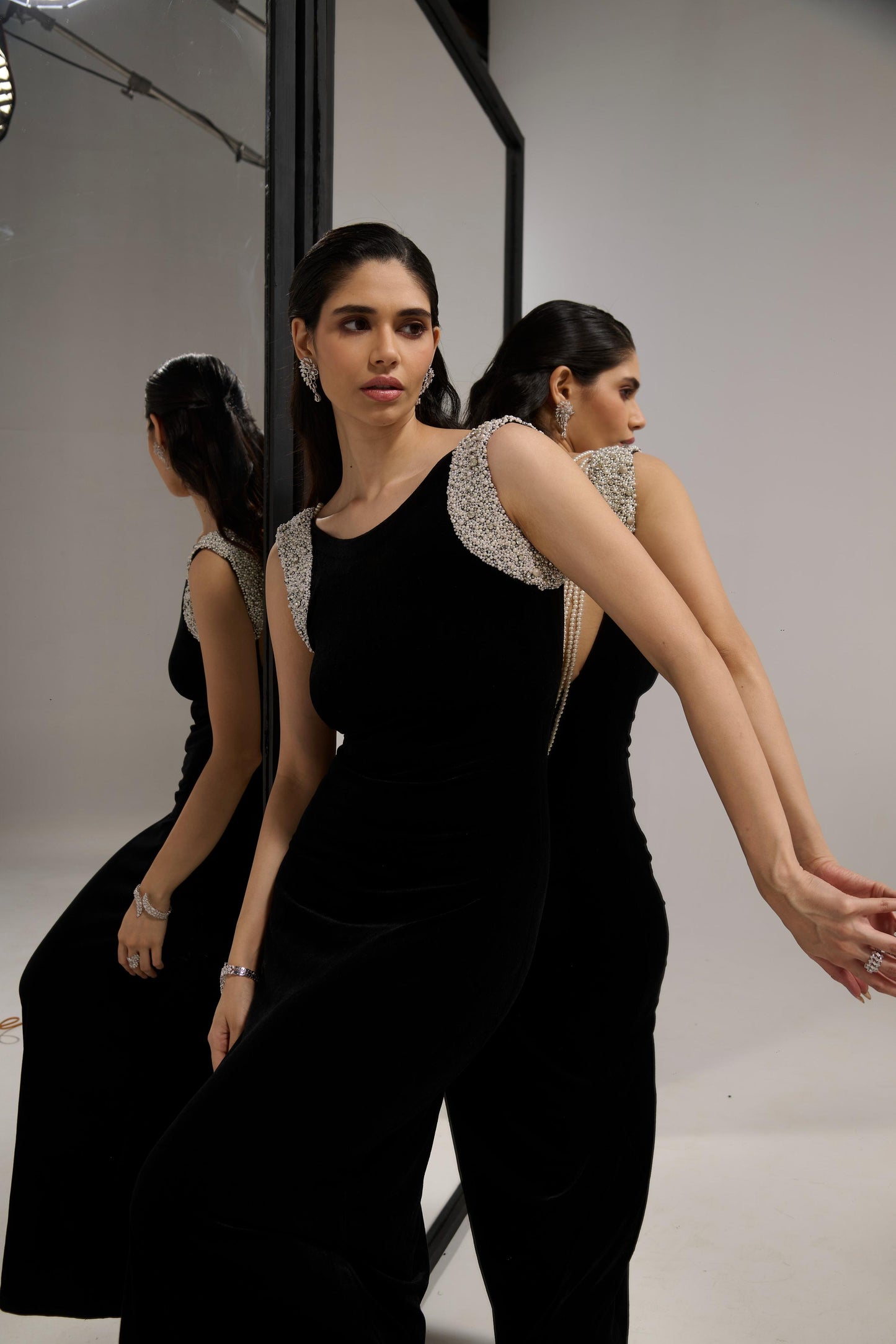 Black perl Gown
