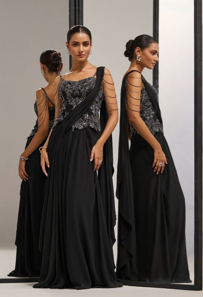 Black Corset saree