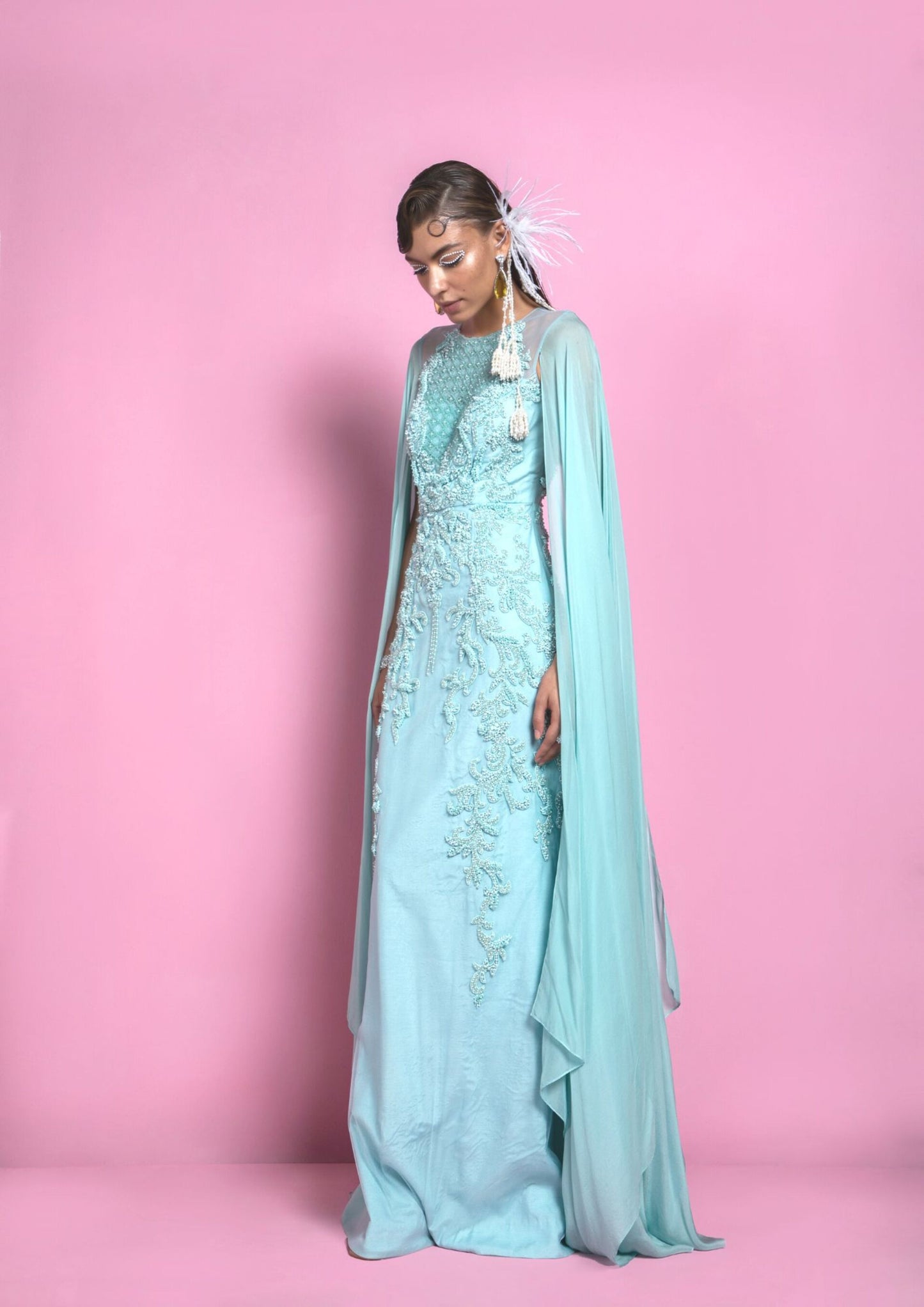 Turquoise Georgette Gown