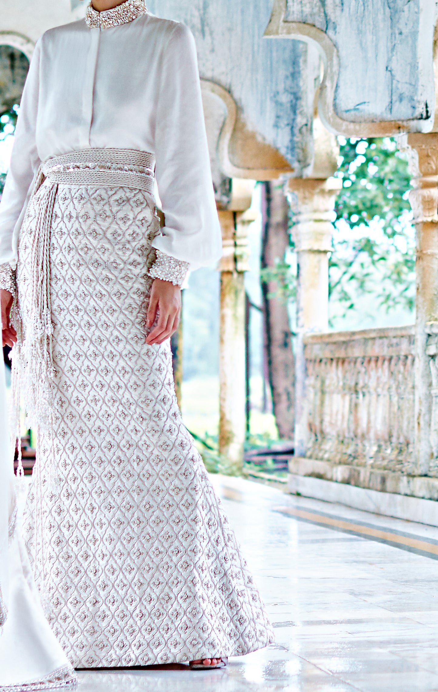 White Embroidered Skirt