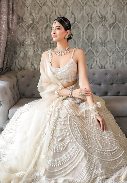 Champagne Queen of Pearl Lehenga Set