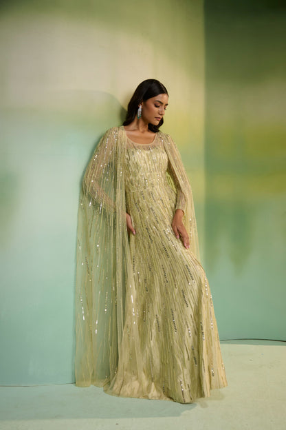 Green gown + cape
