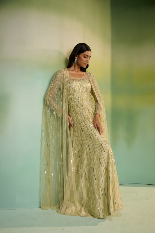 Green gown + cape