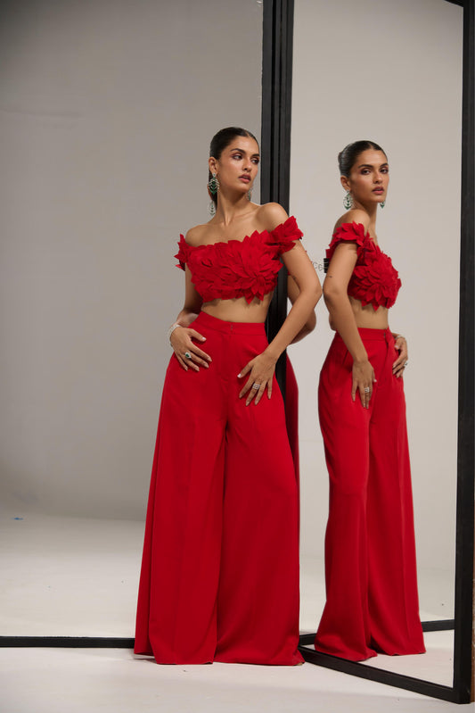 Red leaf co-ord set