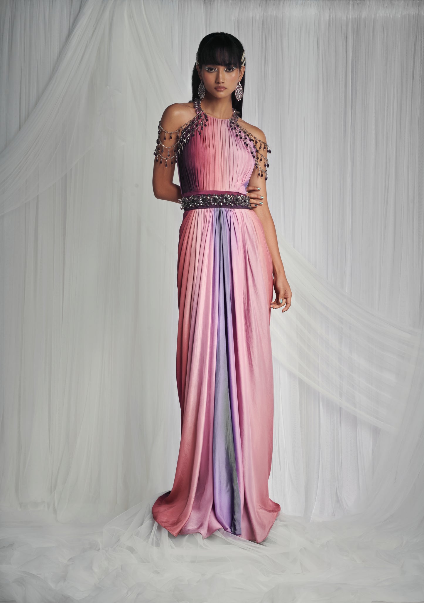 Dusk Pink Silk Shaded Gown