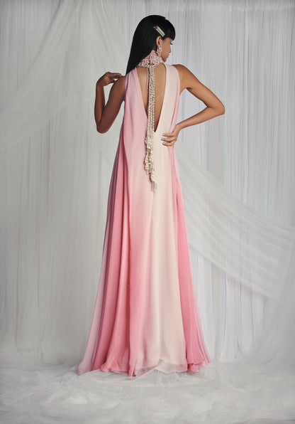 Rose Quartz Maxi Dress With Pearls