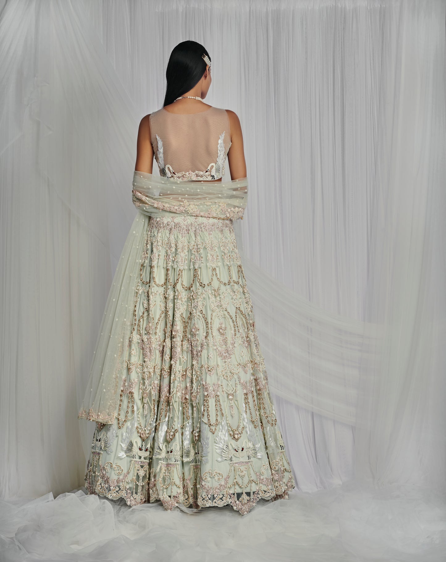 Royal Swan Embroidered Lehenga Set